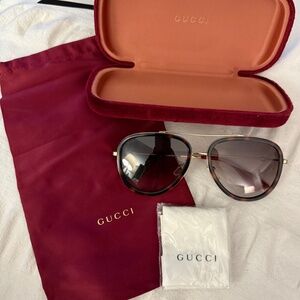 Gucci Tortoise Aviator Sunglasses